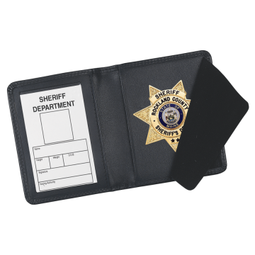 Strong Side Opening Badge Case - Dress Leather w/ Embossing  