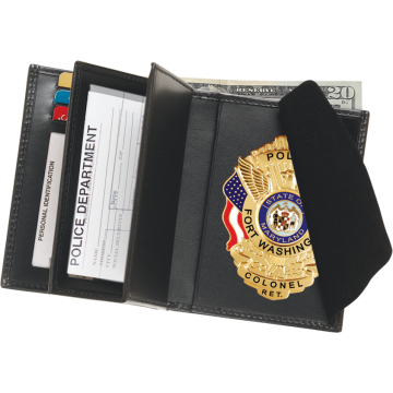 Strong Deluxe Double ID Hidden Badge Wallet w/ Embossing