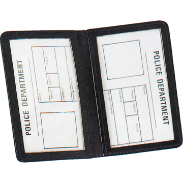 Strong Side Open Double ID Case - Duty Leather w/ Embossing 
