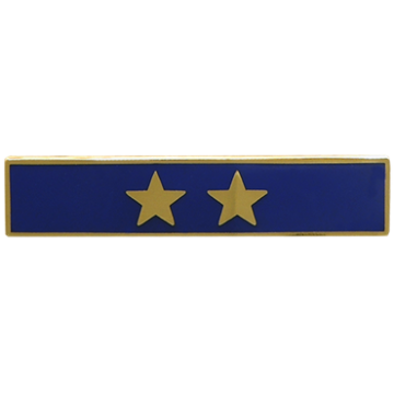 Blackinton A12293 One Section Recognition Bar with 2 Stars (1-3/4" x 3/8")