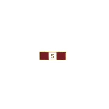 Blackinton A12370 Three Section Commendation Bar with a Five in the center (3/4" x 1/4")