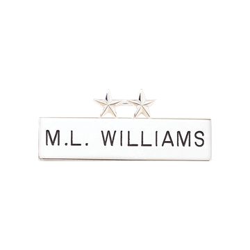 Blackinton A2388-S2 Name Bar with Two Stars (2-1/2" x 5/8")