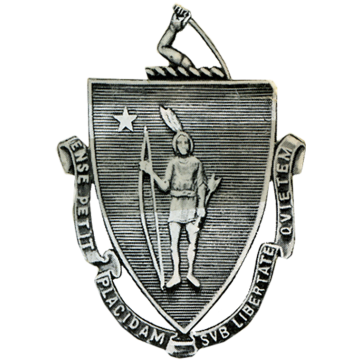 Blackinton A2778 Massachusetts Shield Cap Badge (2-1/4" x 1-11/16")