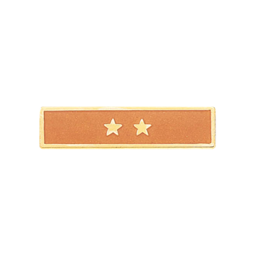 Blackinton A4616-E Two Stars, Years of Service Commendation Bar (1-3/8" x 5/16")