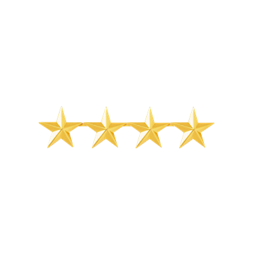 Blackinton A4888-4 Four Smooth Stars on a Bar (5/8") (Individual)