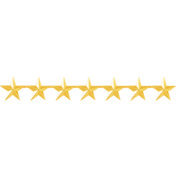Blackinton A4888-7 Seven Smooth Stars on a Bar (5/8") (Individual)