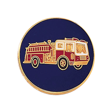 Blackinton A10468 Full Color Fire Truck Circular Cap Badge (1-5/8")