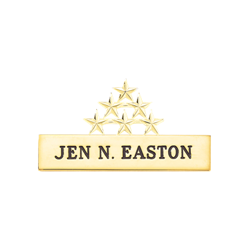 Blackinton A7239-S6 Name Bar with 6 Stars (3" x 1-5/8")