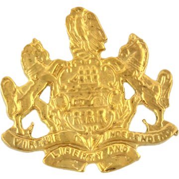 Blackinton A7489 Plain Pennsylvania Coat of Arms (1" x 1")