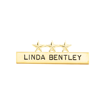 Blackinton A8584-S3 Name Bar with Three Stars (2-1/4" x 3/8")