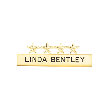 Blackinton A8584-S4 Name Bar with Four Stars (2-1/4" x 3/8")