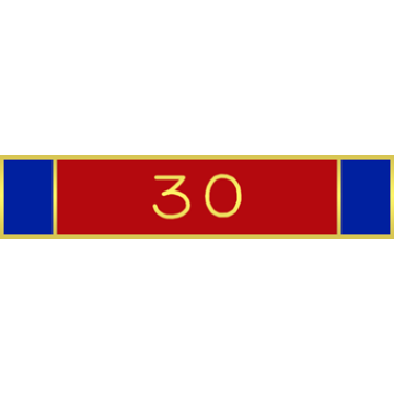 Blackinton A8639-F Three Section Recognition Bar with "30" (1-3/4" x 5/16")