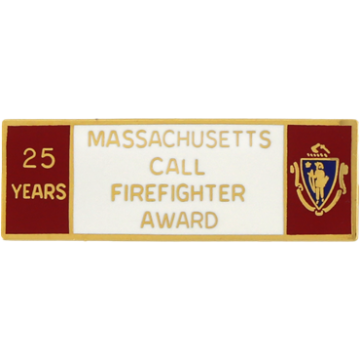 Blackinton A9846-A Massachusetts 25 Year Call Firefighter Award (1-11/16" x 9/16")
