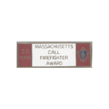 Blackinton A9846-C Massachusetts 35 Year Call Firefighter Award (1-11/16" x 9/16")