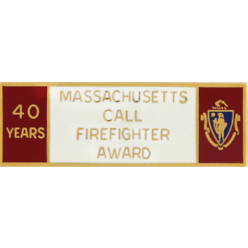 Blackinton A9846-D Massachusetts 40 Year Call Firefighter Award (1-11/16" x 9/16")
