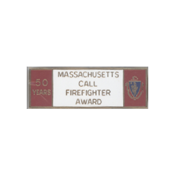 Blackinton A9846-F Massachusetts 50 Year Call Firefighter Award (1-11/16" x 9/16")