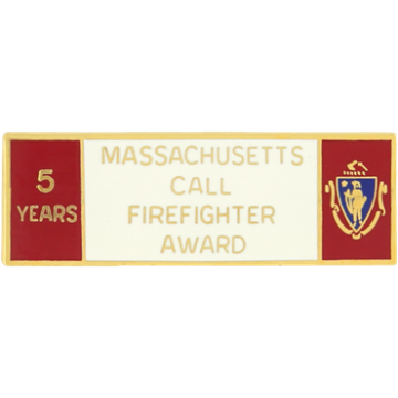 Blackinton A9846-H Massachusetts 5 Year Call Firefighter Award (1-11/16" x 9/16")
