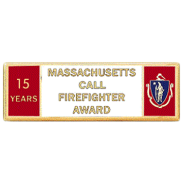 Blackinton A9846-J Massachusetts 15 Year Call Firefighter Award (1-11/16" x 9/16")