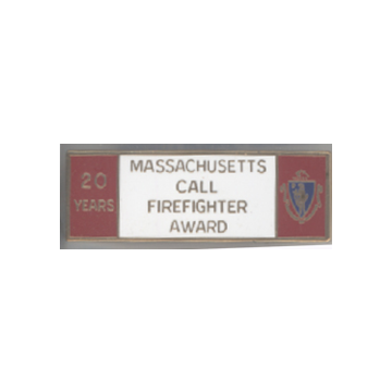 Blackinton A9846 Massachusetts 20 Year Call Firefighter Award (1-11/16" x 9/16")