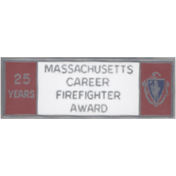 Blackinton A9847-A Massachusetts 25 Year Career Firefighter Award (1-11/16" x 9/16")