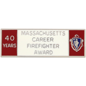 Blackinton A9847-D Massachusetts 40 Year Career Firefighter Award (1-11/16" x 9/16")