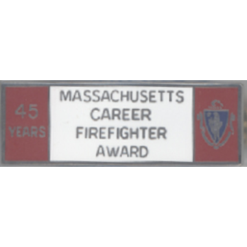 Blackinton A9847-E Massachusetts 45 Year Career Firefighter Award (1-11/16" x 9/16")