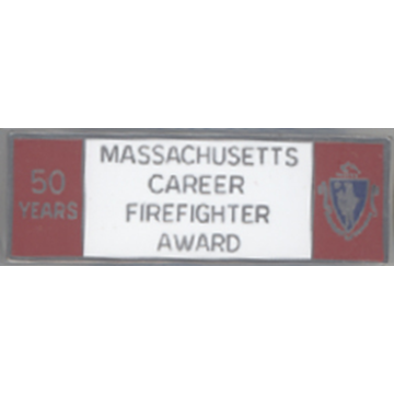 Blackinton A9847-F Massachusetts 50 Year Career Firefighter Award (1-11/16" x 9/16")