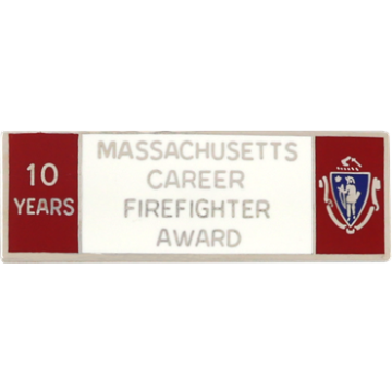 Blackinton A9847-G Massachusetts 10 Year Career Firefighter Award (1-11/16" x 9/16")