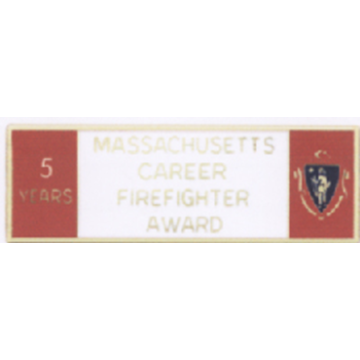 Blackinton A9847-J Massachusetts 5 Year Career Firefighter Award (1-11/16" x 9/16")