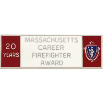 Blackinton A9847 Massachusetts 20 Year Career Firefighter Award (1-11/16" x 9/16")