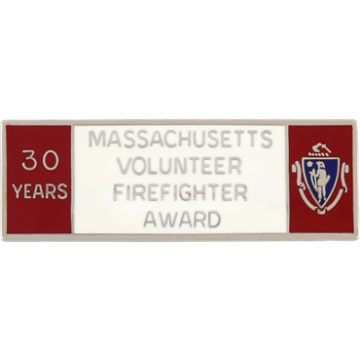 Blackinton A9848-B Massachusetts 30 Year Volunteer Firefighter Award (1-11/16" x 9/16")