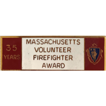 Blackinton A9848-C Massachusetts 35 Year Volunteer Firefighter Award (1-11/16" x 9/16")
