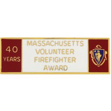Blackinton A9848-D Massachusetts 40 Year Volunteer Firefighter Award (1-11/16" x 9/16")