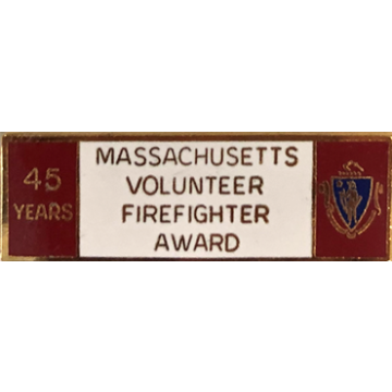 Blackinton A9848-E Massachusetts 45 Year Volunteer Firefighter Award (1-11/16" x 9/16")