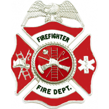 Blackinton B2463-DE Maltese Cross Badge with Background Color (2-3/4" x 2-1/4")