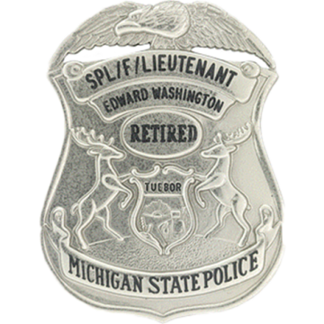 Blackinton B2472 Michigan State Police Retired Badge (2-9/16" x 2")