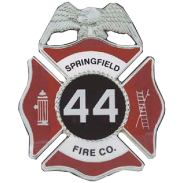 Blackinton B3010-DE Fire Badge with Deluxe Enamel (2-1/2" x 2-1/8")