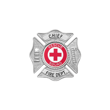 Blackinton B3012 Maltese Cross with Hook & Ladder and Hydrant (1-3/4")