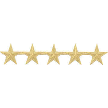 Smith & Warren C517F_5 Five Embossed Stars - 1" Height (Individual)
