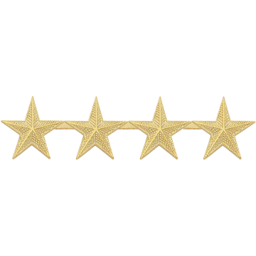 Smith & Warren C518F_4 Four Embossed Stars - 3/4" Height (Individual)