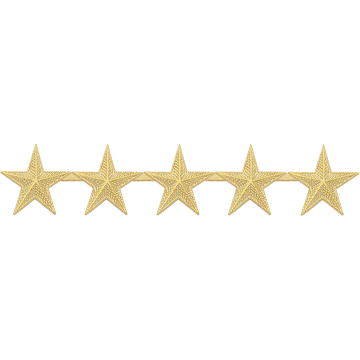 Smith & Warren C518F_5 Five Embossed Stars - 3/4" Height (Individual)