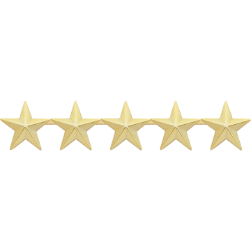 Smith & Warren C520S_5 Five Smooth Stars - 1/2" Height (Individual)