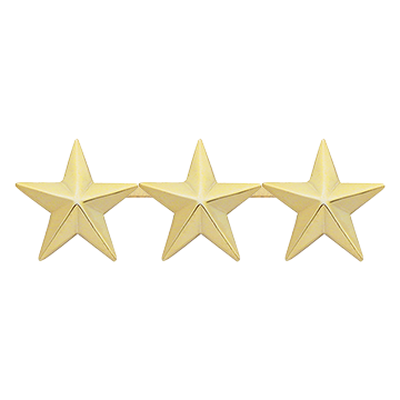 Smith & Warren C521S_3 Three Smooth Stars - 3/8" Height (Individual)
