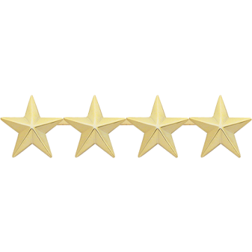 Smith & Warren C521S_4 Four Smooth Stars - 3/8" Height (Individual)