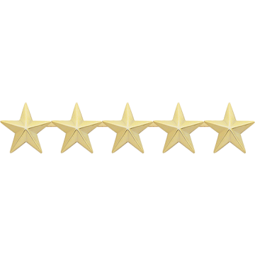 Smith & Warren C521S_5 Five Smooth Stars - 3/8" Height (Individual)