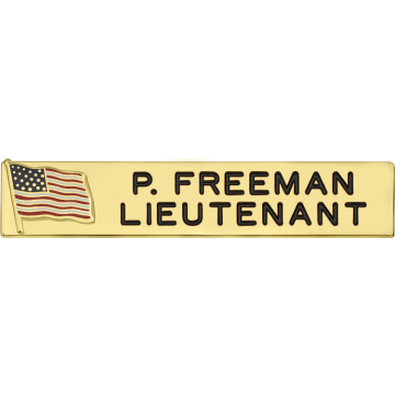Smith & Warren C558AS_C524_2 Nameplate with US Flag Seal (2-1/2" x 1/2")
