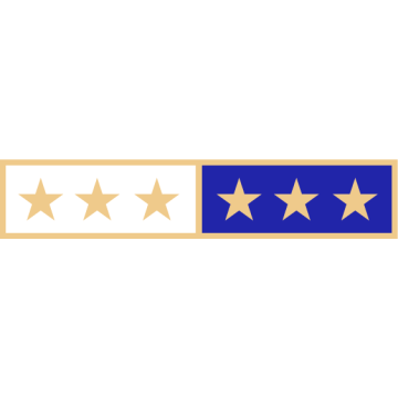 Smith & Warren C580_6 Two Section Service Award Bar w/ 6 Stars (1-7/8" x 3/8")