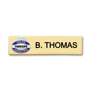 Smith & Warren C603_C718BL One-Line Police Dept. Nameplate (3.000"W X 0.750"H)
