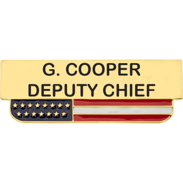 Smith & Warren C651_2 USA Flag 2-Line Nameplate (2.5" x 0.875")