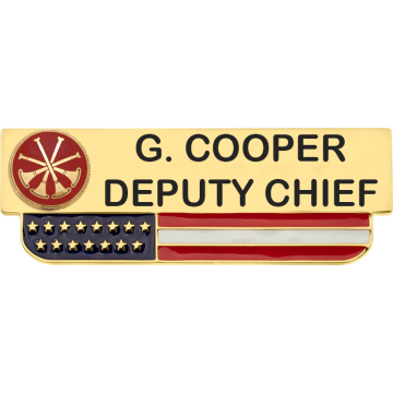 Smith & Warren C651S_2 USA Flag 2-Line Nameplate with Seal (2.5" x 0.875")